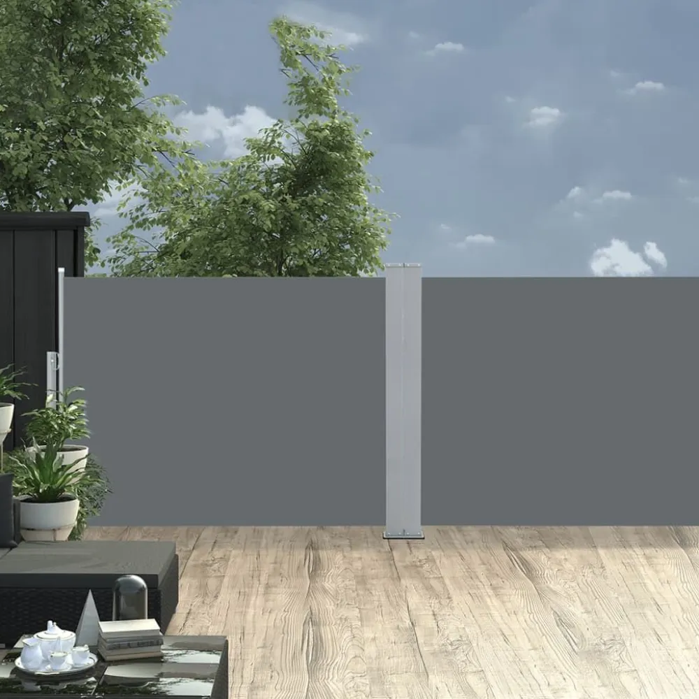 FinePRICE Sisäänvedettävä sivumarkiisi 100x1000 cm antrasiitti