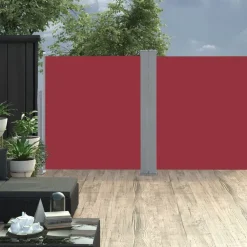 Outlet FinePRICE Sisäänvedettävä sivumarkiisi 140x600 cm punainen