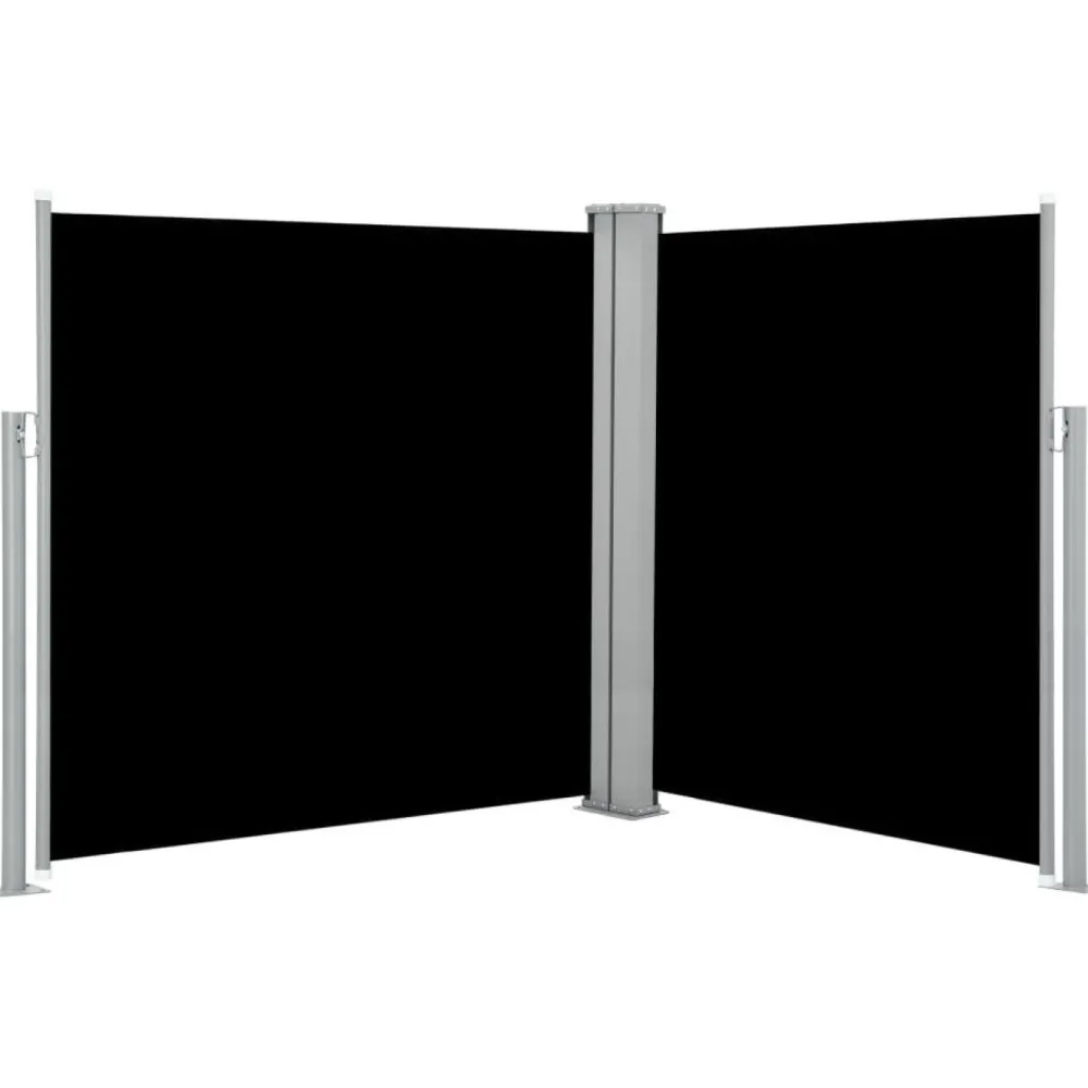 Best FinePRICE Sisäänvedettävä sivumarkiisi 160x600 cm musta