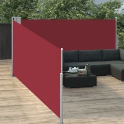 Discount FinePRICE Sisäänvedettävä sivumarkiisi 100x1000 cm punainen