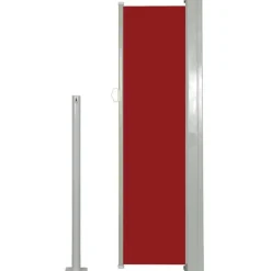 Online FinePRICE Sisäänvedettävä sivumarkiisi 120 x 300 cm punainen