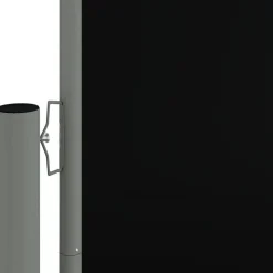 New FinePRICE Sisäänvedettävä sivumarkiisi 117x1200 cm musta