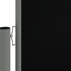 New FinePRICE Sisäänvedettävä sivumarkiisi 117x1200 cm musta