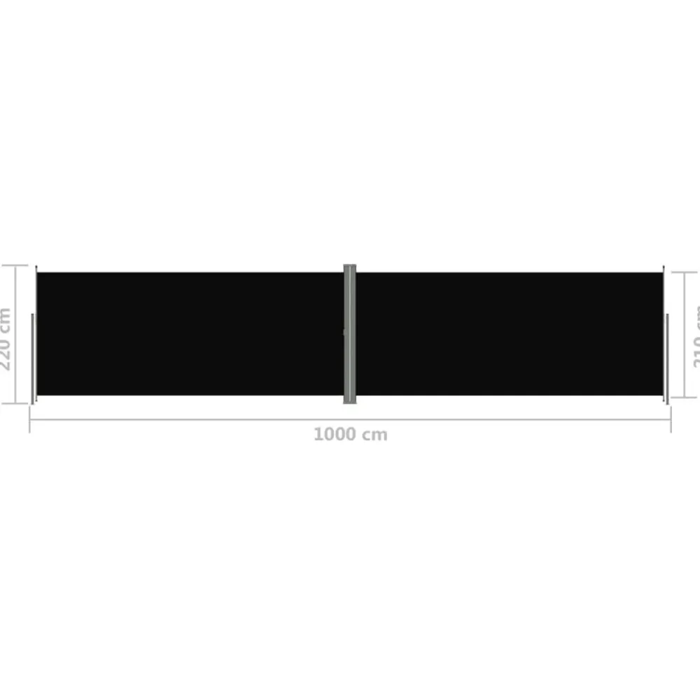 New FinePRICE Sisäänvedettävä sivumarkiisi 117x1200 cm musta