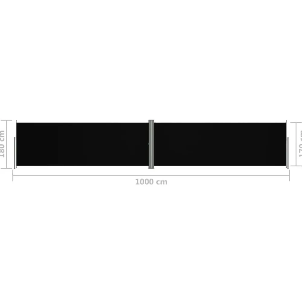 New FinePRICE Sisäänvedettävä sivumarkiisi 117x1200 cm musta