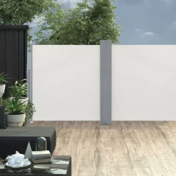 FinePRICE Sisäänvedettävä sivumarkiisi 120x600 cm kerma