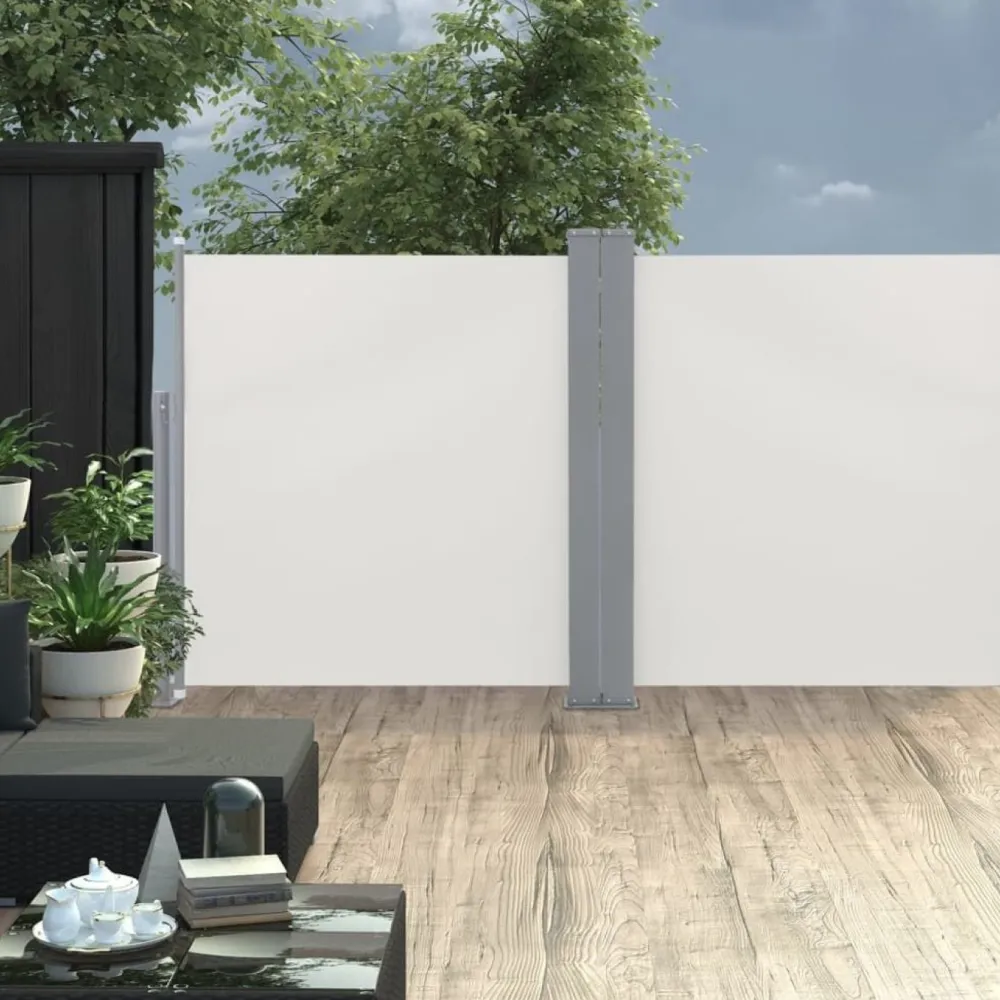 FinePRICE Sisäänvedettävä sivumarkiisi 120x600 cm kerma