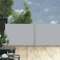 Clearance FinePRICE Sisäänvedettävä sivumarkiisi 120x1000 cm antrasiitti