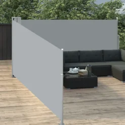 Clearance FinePRICE Sisäänvedettävä sivumarkiisi 120x1000 cm antrasiitti