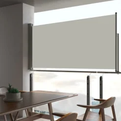 Online FinePRICE Sisäänvedettävä terassin sivumarkiisi 80x300 cm kerma