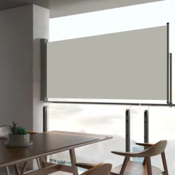 FinePRICE Sisäänvedettävä terassin sivumarkiisi 60x300 cm kerma