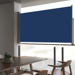 Sale FinePRICE Sisäänvedettävä terassin sivumarkiisi 160x300 cm sininen