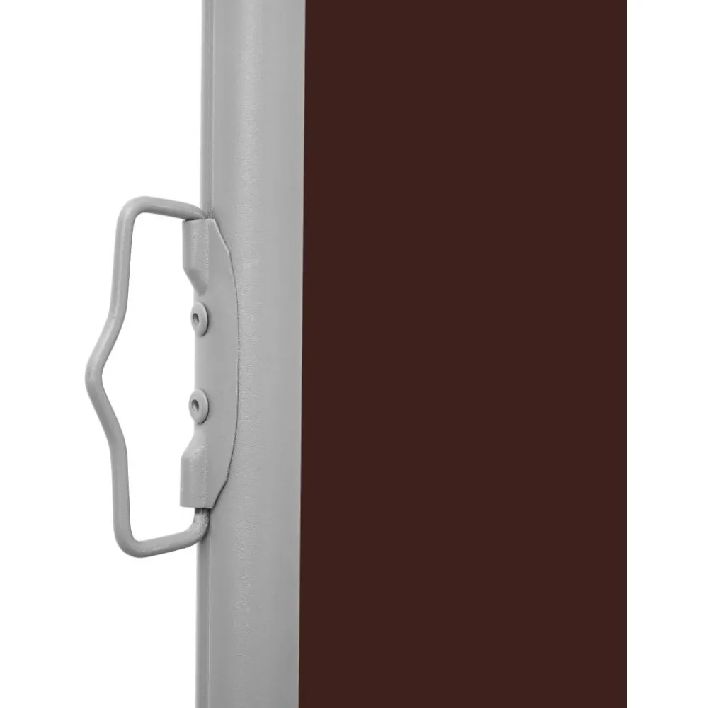 New FinePRICE Sisäänvedettävä terassin sivumarkiisi 600x160 cm ruskea