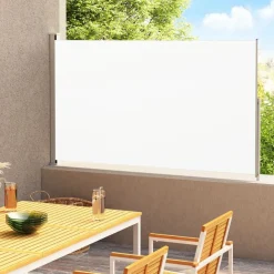Online FinePRICE Sisäänvedettävä terassin sivumarkiisi 220x300 cm kerma