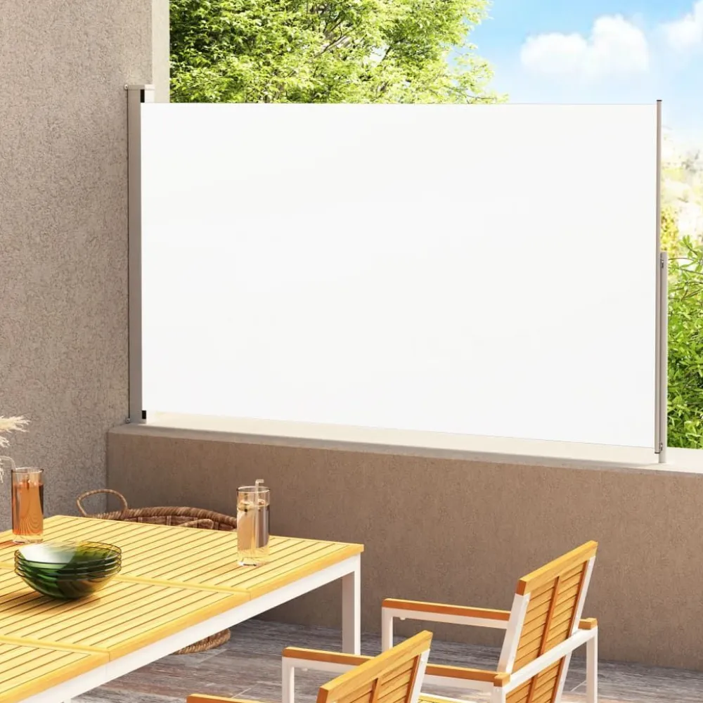 Online FinePRICE Sisäänvedettävä terassin sivumarkiisi 220x300 cm kerma