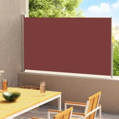 New FinePRICE Sisäänvedettävä terassin sivumarkiisi, ruskea, 180x300 cm