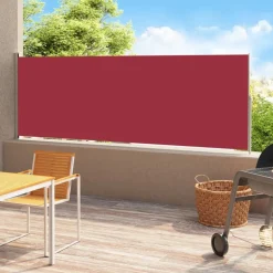 Hot FinePRICE Sisäänvedettävä terassin sivumarkiisi 180x500 cm punainen