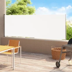 Hot FinePRICE Sisäänvedettävä terassin sivumarkiisi 220x500 cm kerma