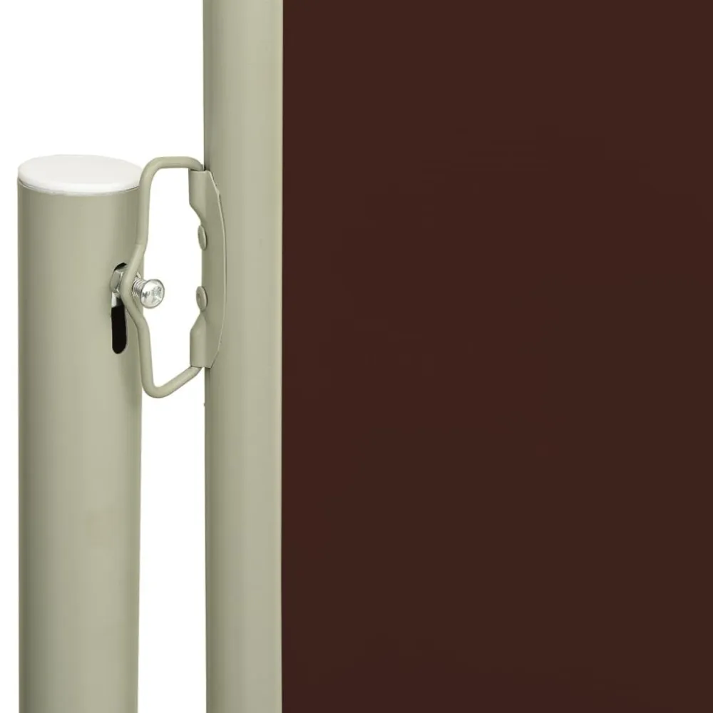 FinePRICE Sisäänvedettävä terassin sivumarkiisi 117x600 cm ruskea