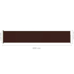 FinePRICE Sisäänvedettävä terassin sivumarkiisi 117x600 cm ruskea