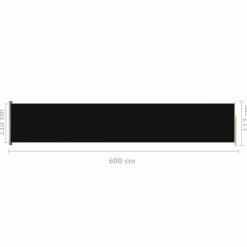 FinePRICE Sisäänvedettävä terassin sivumarkiisi 117x600 cm ruskea