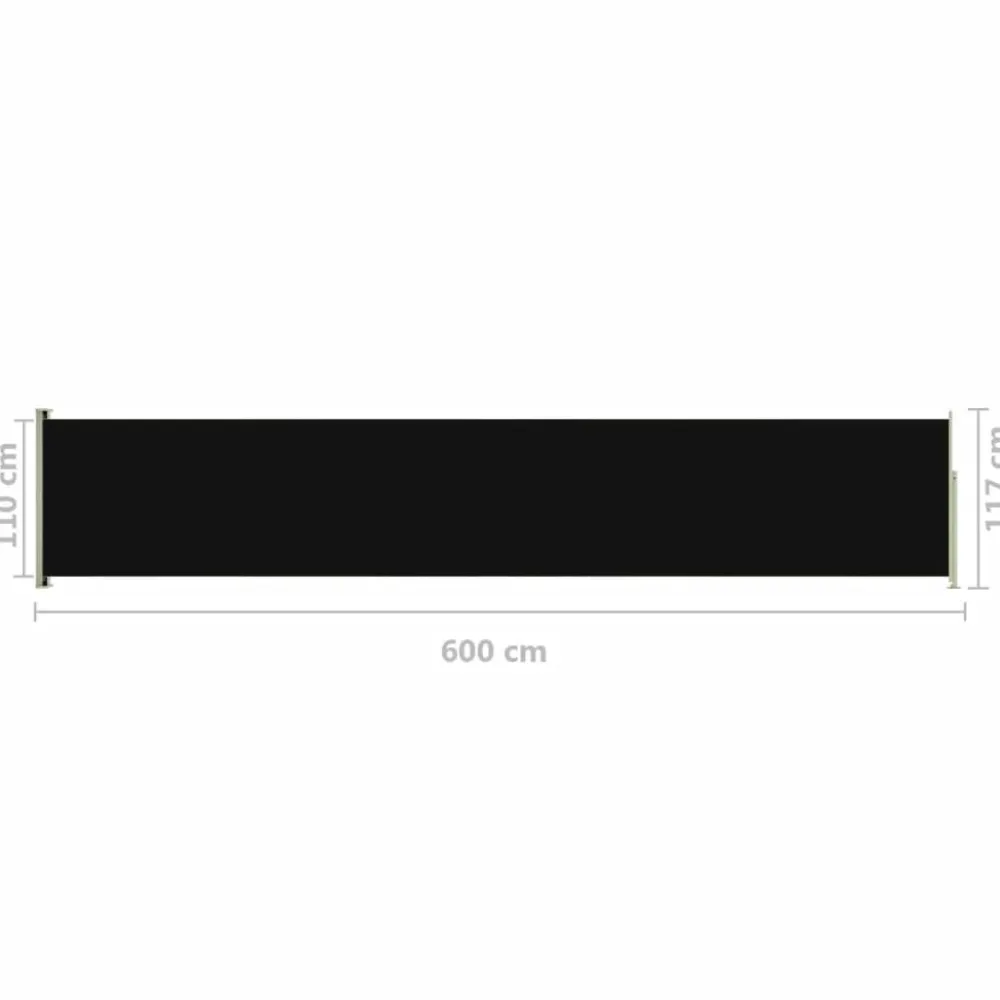 FinePRICE Sisäänvedettävä terassin sivumarkiisi 117x600 cm ruskea