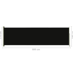 FinePRICE Sisäänvedettävä terassin sivumarkiisi 117x600 cm ruskea