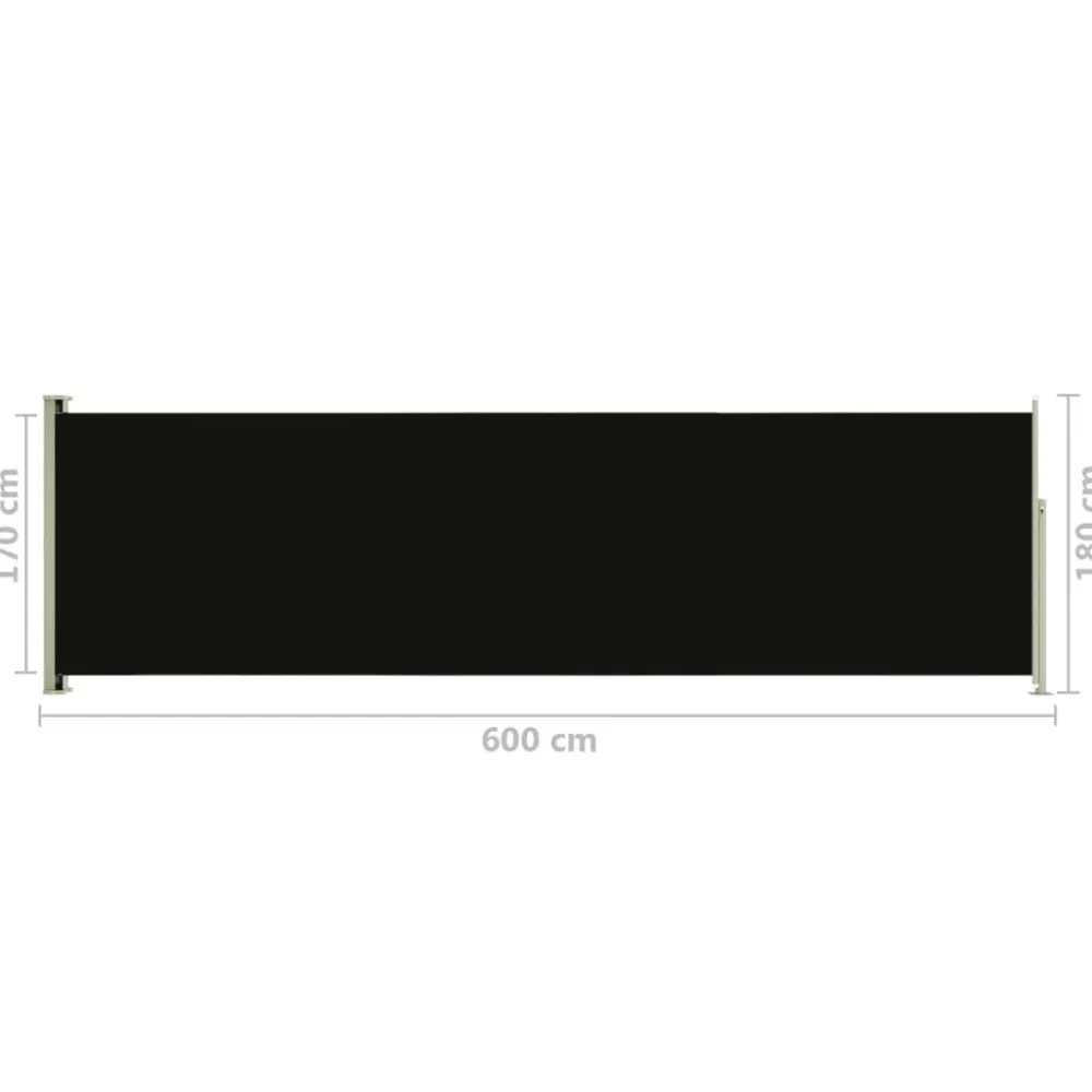 FinePRICE Sisäänvedettävä terassin sivumarkiisi 117x600 cm ruskea