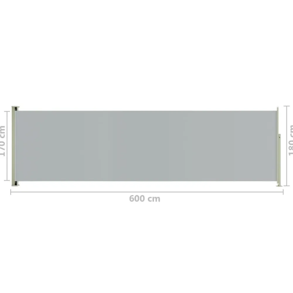 FinePRICE Sisäänvedettävä terassin sivumarkiisi 117x600 cm ruskea