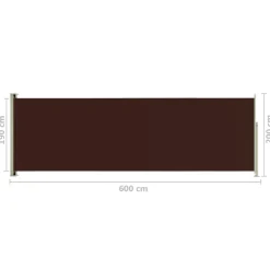 FinePRICE Sisäänvedettävä terassin sivumarkiisi 117x600 cm ruskea