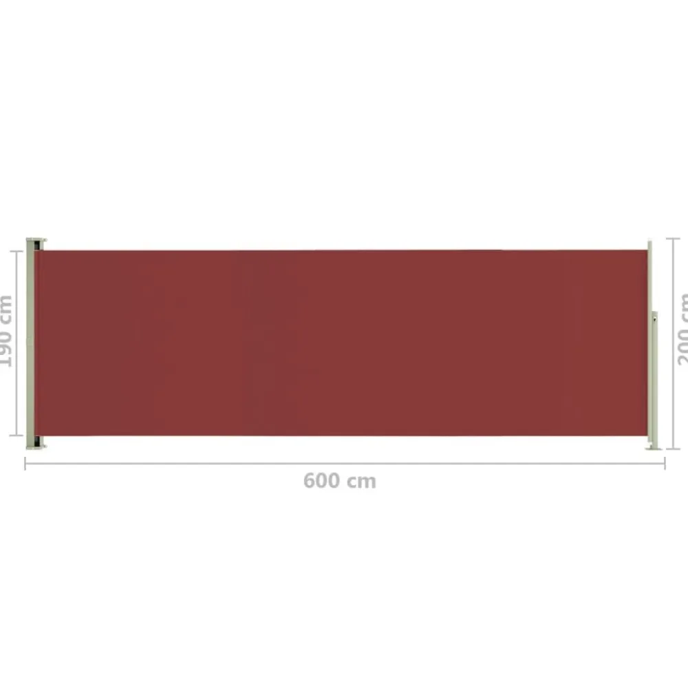 FinePRICE Sisäänvedettävä terassin sivumarkiisi 117x600 cm ruskea