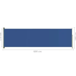 FinePRICE Sisäänvedettävä terassin sivumarkiisi 117x600 cm ruskea