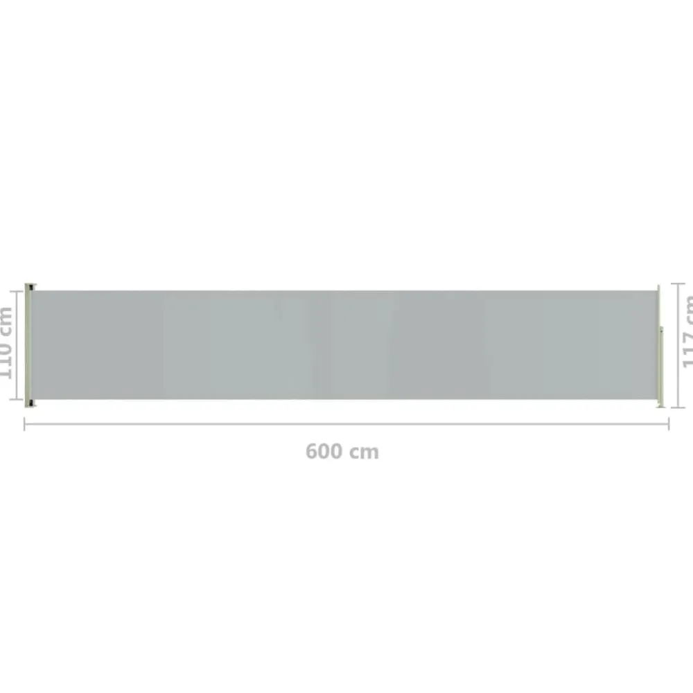 FinePRICE Sisäänvedettävä terassin sivumarkiisi 117x600 cm ruskea