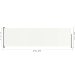 FinePRICE Sisäänvedettävä terassin sivumarkiisi 117x600 cm ruskea