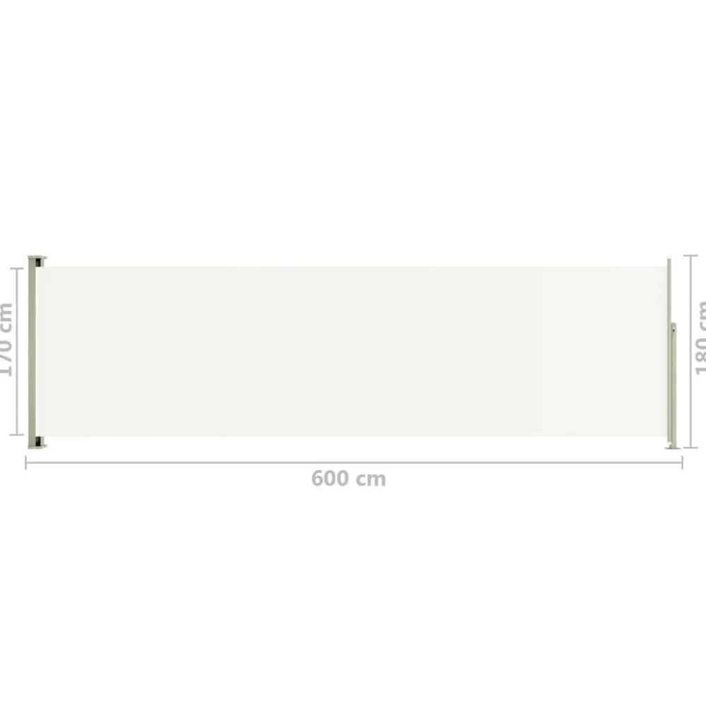 FinePRICE Sisäänvedettävä terassin sivumarkiisi 117x600 cm ruskea