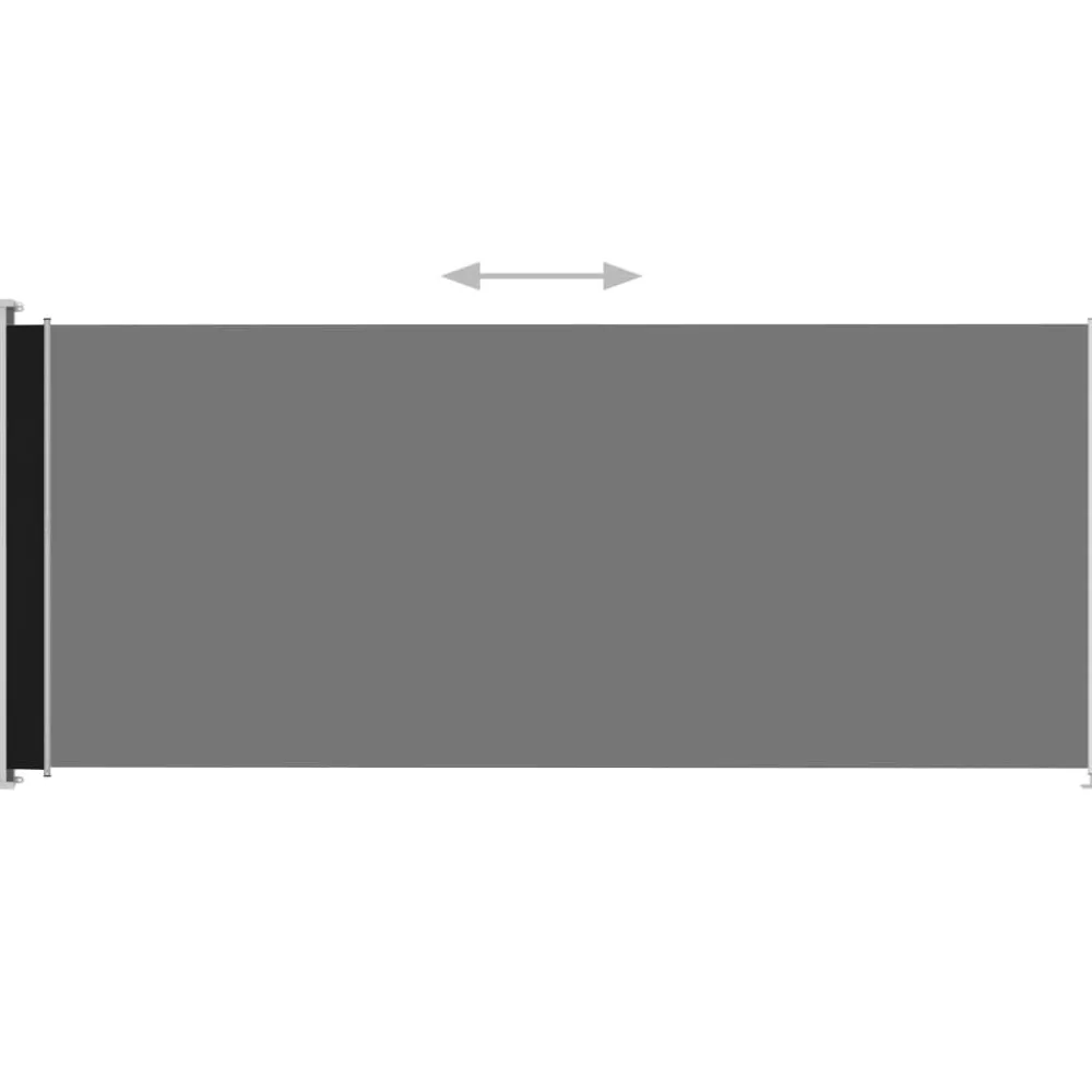 Outlet FinePRICE Sisäänvedettävä terassin sivumarkiisi 1 180x500 cm musta