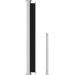 Outlet FinePRICE Sisäänvedettävä terassin sivumarkiisi 1 180x500 cm musta