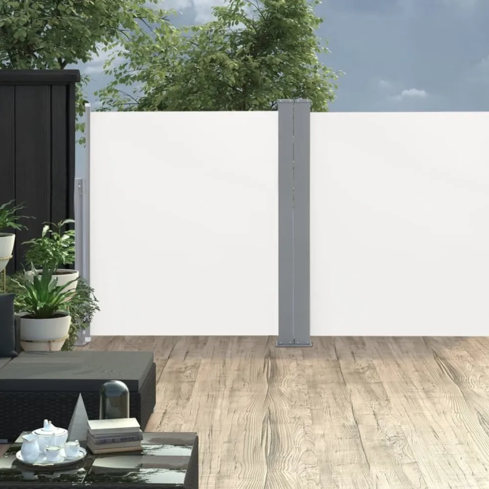 Hot FinePRICE Sisäänvedettävä terassin tuplasivumarkiisi 170x600 cm kerma
