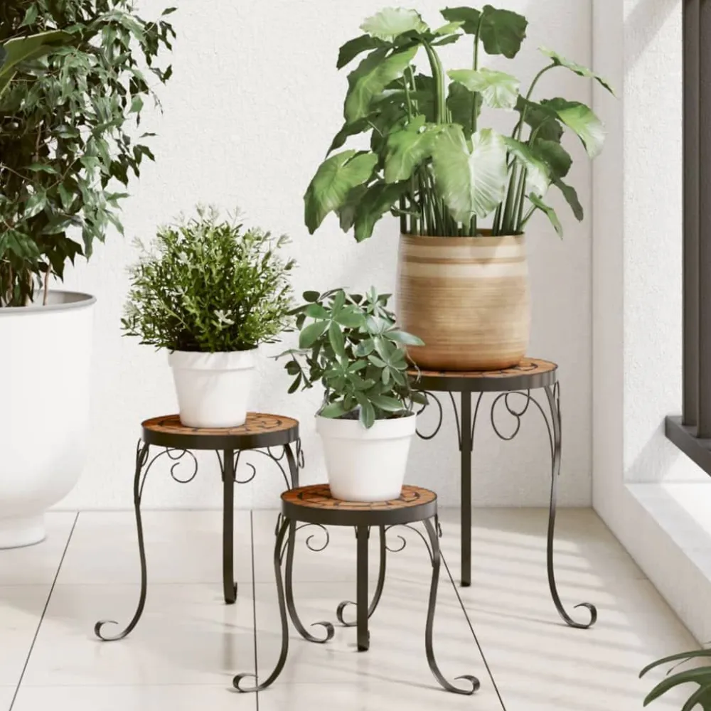 Clearance FinePRICE Sivupöytä/kasviteline mosaiikki terrakotta (41127)