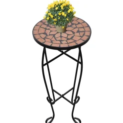 Clearance FinePRICE Sivupöytä/kasviteline mosaiikki terrakotta (41127)