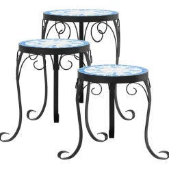 Clearance FinePRICE Sivupöytä/kasviteline mosaiikki terrakotta (41127)