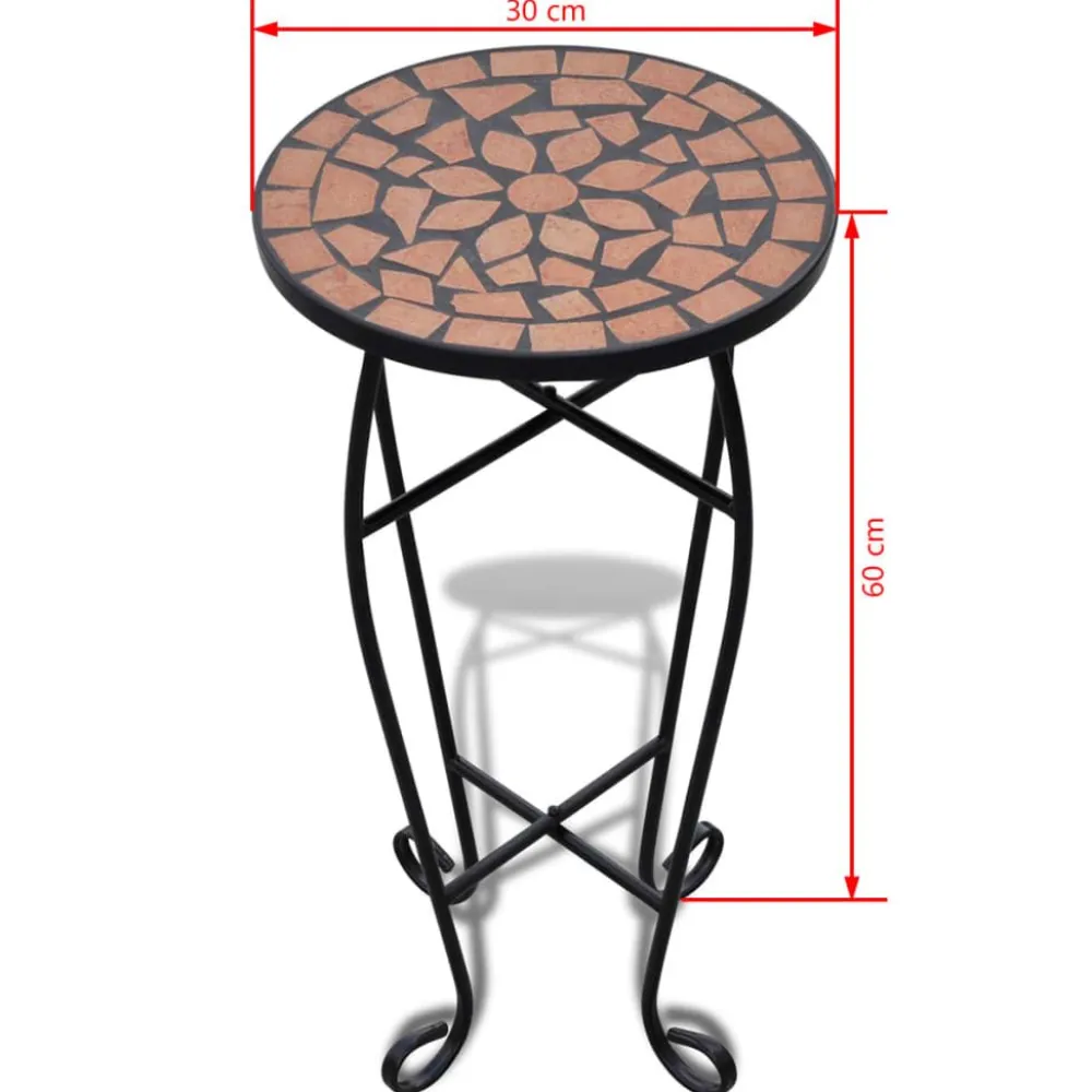 Clearance FinePRICE Sivupöytä/kasviteline mosaiikki terrakotta (41127)
