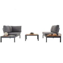 Outlet Linento Garden Sohvaryhmä Verona Wood, 4-istuttava, harmaa