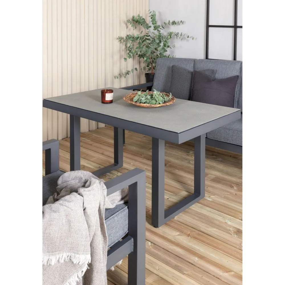Venture Home Sohvaryhmä Barcelona, 3-istuttava sohva + 2 lepotuolia + sohvapöytä, harmaa