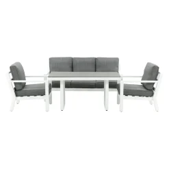 Clearance Venture Home Sohvaryhmä Barcelona, 3-istuttava sohva ja 2 nojatuolia, harmaa/valkoinen