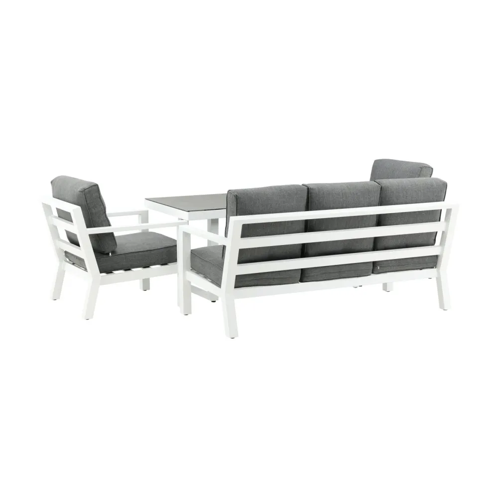 Clearance Venture Home Sohvaryhmä Barcelona, 3-istuttava sohva ja 2 nojatuolia, harmaa/valkoinen