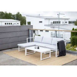 Venture Home Sohvaryhmä Salvador, 3-istuttava divaanisohva + sohvapöytä, harmaa/valkoinen