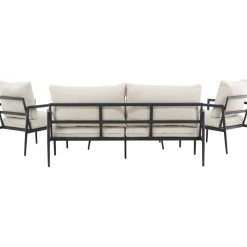 Clearance Venture Home Sohvaryhmä Taromina, 2-istuttava sohva + 2 lepotuolia + sohvapöytä, musta/beige