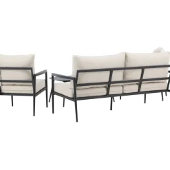 Clearance Venture Home Sohvaryhmä Taromina, 2-istuttava sohva + 2 lepotuolia + sohvapöytä, musta/beige