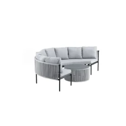 Online Venture Home Sohvaryhmä Virya, kulmasohva + sohvapöytä, musta/harmaa